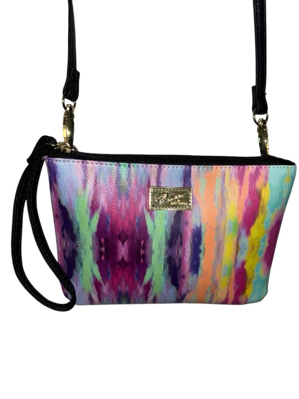 Betsey Johnson Watercolor Crossbody Wristlet - Multicolor Tie Dye